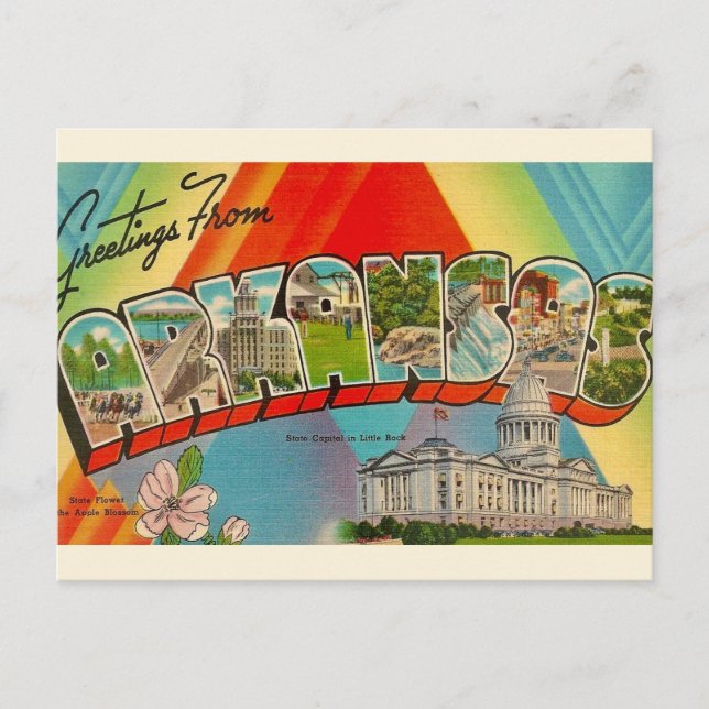 Cartão postal retrô Arkansas (Frente)