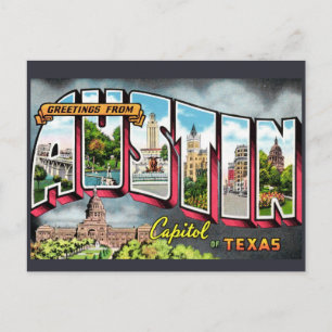 Cartão Postal Retro Austin Texas