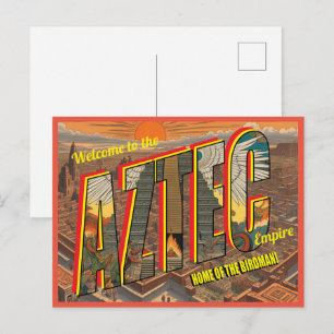 Cartão Postal Retro Aztec Empire Birdman