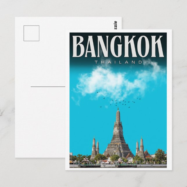 Cartão Postal Retro Bangkok city  Wat Aru- Thailand travel gifts (Frente/Verso)