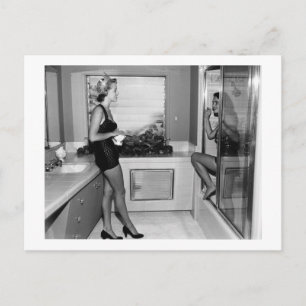Cartão Postal Retro Bath Room, Los Angeles, 1951 Vintage