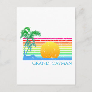 Cartão Postal Retro Beach Grand Cayman
