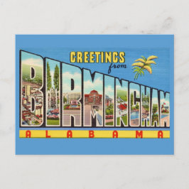 Cartão Postal Retro Birmingham AL Greeting