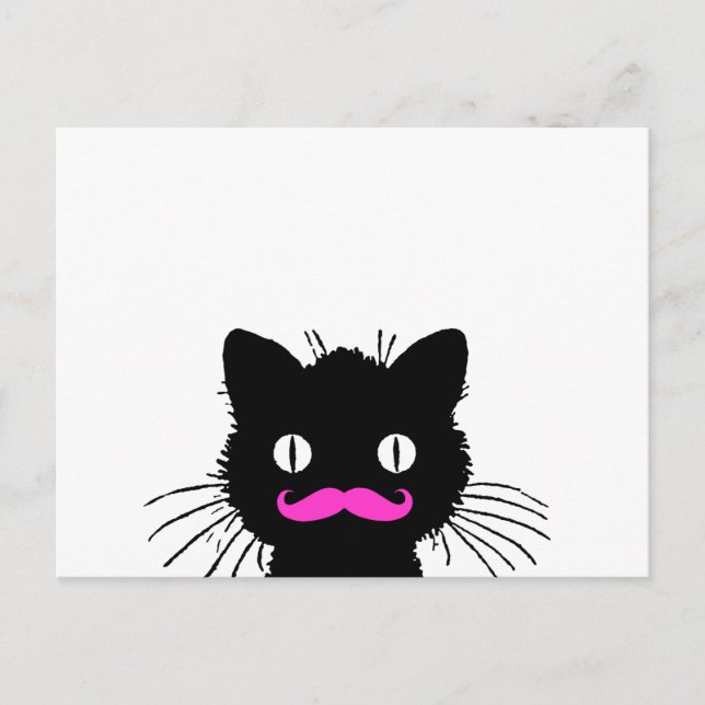 CARTÃO POSTAL RETRO BLACK CAT FUNNK MUSTACHE (Frente)