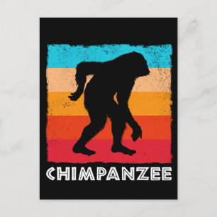 Cartão Postal Retro Chimpanzee Gorilla Monkey