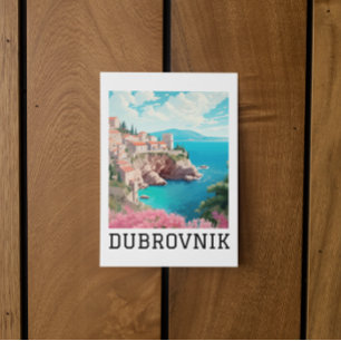 Cartão Postal Retro Classic Dubrovnik Croácia