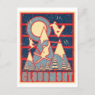 Cartão Postal Retro Cloudmont Ski 80s