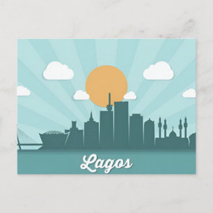 Cartão Postal Retro da cidade de viagens vintage Lagos na Nigéri