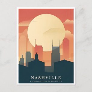Cartão Postal Retro da cidade Viagens vintage de Nashville Tenne