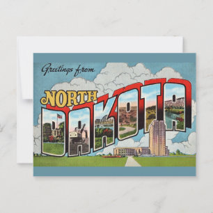 Cartão Postal Retrô da Dakota do Norte