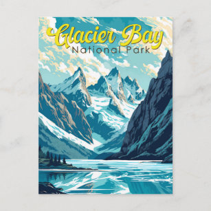 Cartão Postal Retro da Ilustração do Parque Nacional da Baía de 