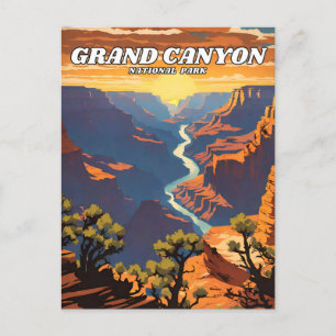 Cartão Postal Retro da ilustração do Parque Nacional do Grand Ca
