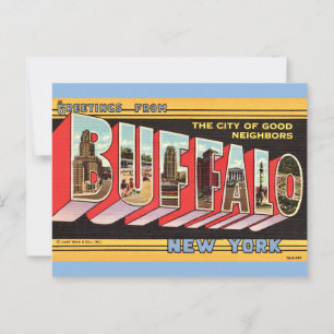 Cartão postal retrô de Buffalo Nova York