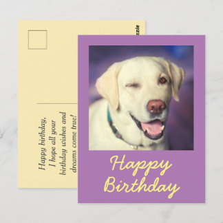 Cartão postal retrô de cachorro engraçado e feliz 