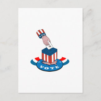 Cartão Postal Retro de Caixa de Voto de Eleições Americanas