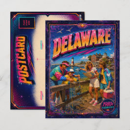 Cartão postal retro de Delaware dos anos 80