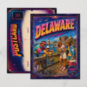 Cartão postal retro de Delaware dos anos 80