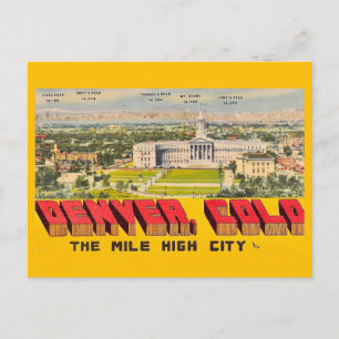 Cartão postal retrô de Denver Colorado