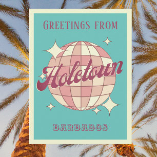 Cartão postal retrô de férias em Holetown Barbados