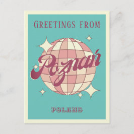 Cartão postal retro de férias em Poznań Poznan Pol