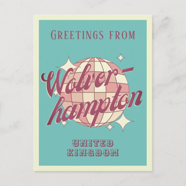 Cartão postal retro de férias em Wolverhampton, Re (Frente)