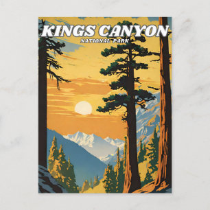 Cartão Postal Retro de ilustração do Parque Nacional do Kings Ca