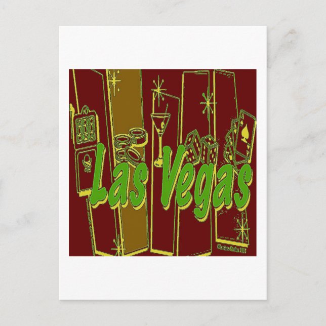 Cartão Postal Retro de Las Vegas (Frente)