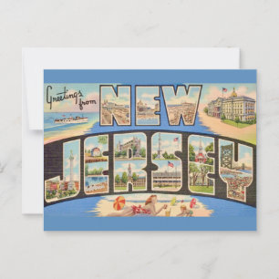 Cartão Postal Retro de Nova Jersey