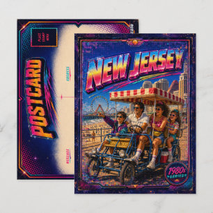 Cartão postal retrô de Nova Jersey dos anos 80