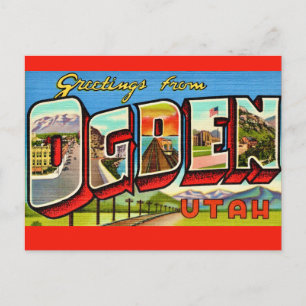 Cartão postal retrô de Ogden Utah
