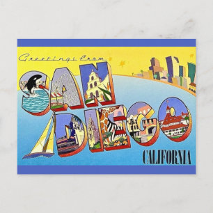Cartão postal retrô de San Diego