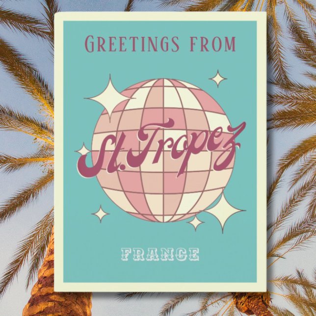 Cartão postal retrô de Sankt St Tropez França (Criador carregado)
