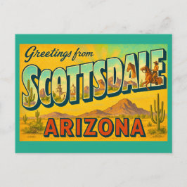 Cartão postal retrô de Scottsdale Arizona