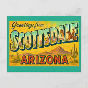 Cartão postal retrô de Scottsdale Arizona