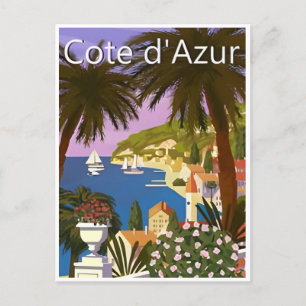 Cartão Postal Retro de viagens vintage Nice France cote d'azur