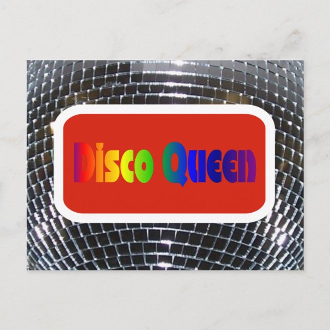 Cartão Postal Retro Disco Queen Shiny Mirror Ball (Frente)