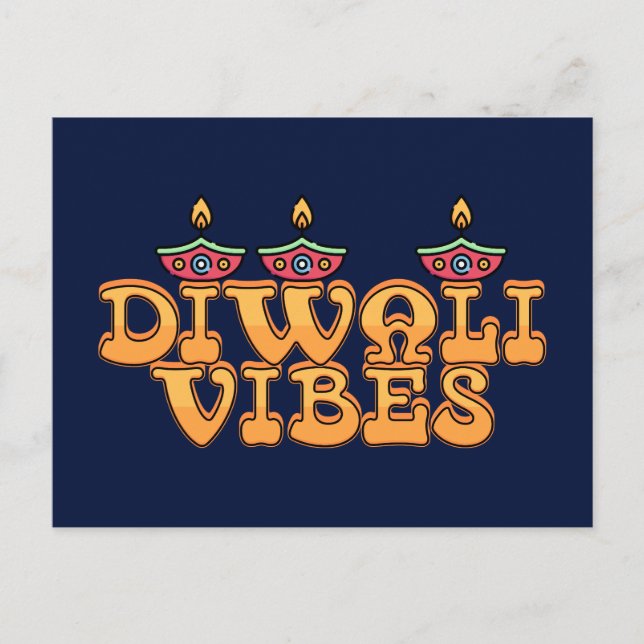 Cartão Postal Retro Diwali Vibes (Frente)