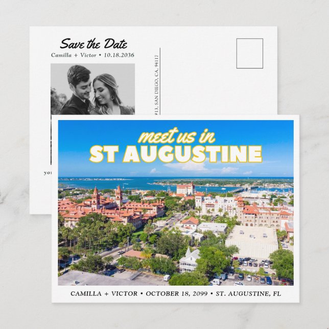 Cartão Postal Retrô do Céu de St. Augustine para S (Frente/Verso)