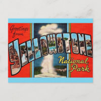 Cartão postal retrô do Parque Nacional de Yellowst