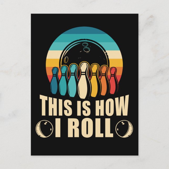 Cartão Postal Retro do trevo do trevo da boliche (Frente)