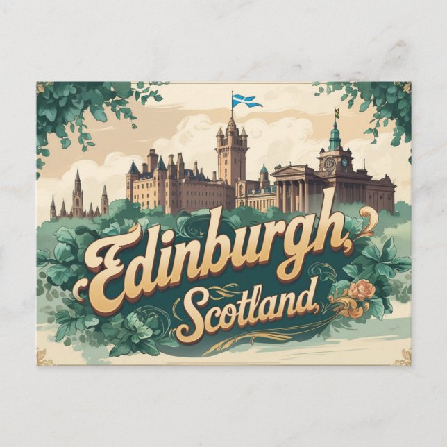Cartão Postal Retro Edinburgh Escape (Frente)
