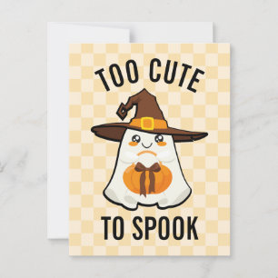 Cartão Postal Retrô Fantasma Bonito De Halloween Muito Bonito Pa