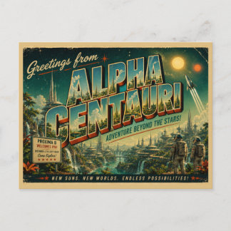 Cartão Postal Retro Ficção Científica de Alpha Cen