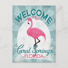 Cartão Postal Retro Flamingo Cor-de-rosa-rosa Primavera da Flami