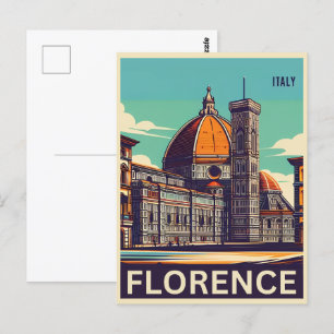 Cartão Postal Retro Florence, firenze os presentes de viagem itá