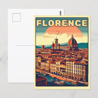 Cartão Postal Retro Florence, firenze os presentes de viagem itá
