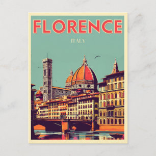 Cartão Postal Retro Florence, firenze os presentes de viagem itá