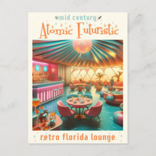 Cartão Postal Retro-Flórida Atômica Lounge