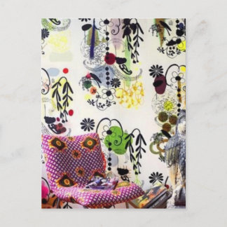 cartão postal retro funky