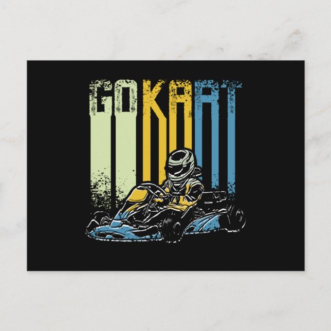Cartão Postal Retro Go Kart (Frente)